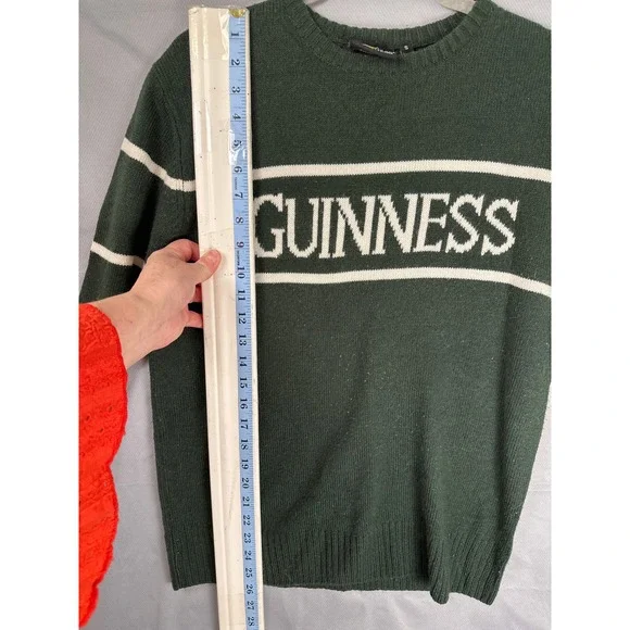 Guinness Men's Bottle Green Knit Sweater Pullover Crew Neck Size S Small - Picture 3 of 8